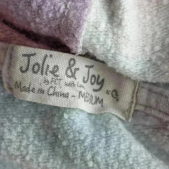 Jolie & Joy Tie Dye Hoodie Pink Pullover Sweatshirt Ladies/Juniors M - Picture 6 of 14